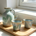 Yunnan Handmade Green Glaze Ceramic Tea Set | 600 Years of Pottery Tradition | Teapot with 4 Cups Gift Set
