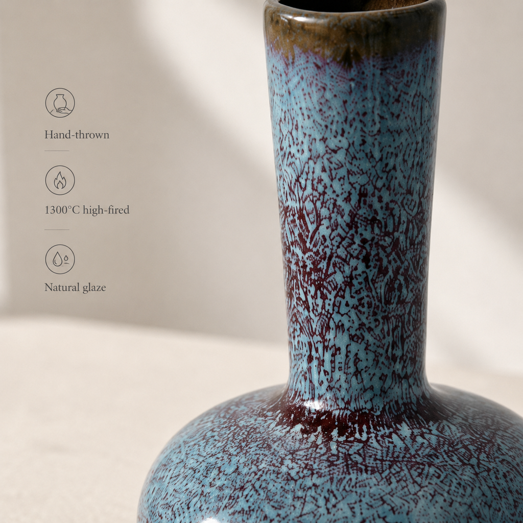 Yunnan Handmade Mini Ceramic Vase | Natural Kiln-Transformed Glaze | Gift Box Included