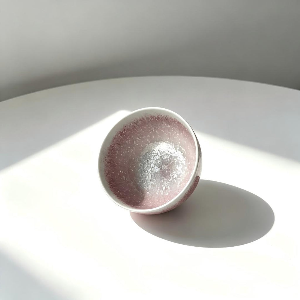 Handmade Pink Glaze Ceramic Tea Cup | Yunnan Kaolin Clay | High-Fired Gift Box Set