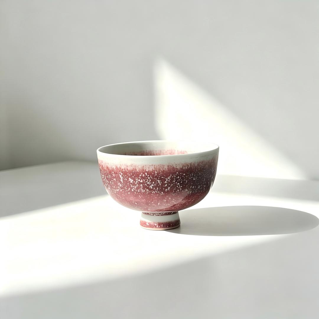 Handmade Pink Glaze Ceramic Tea Cup | Yunnan Kaolin Clay | High-Fired Gift Box Set
