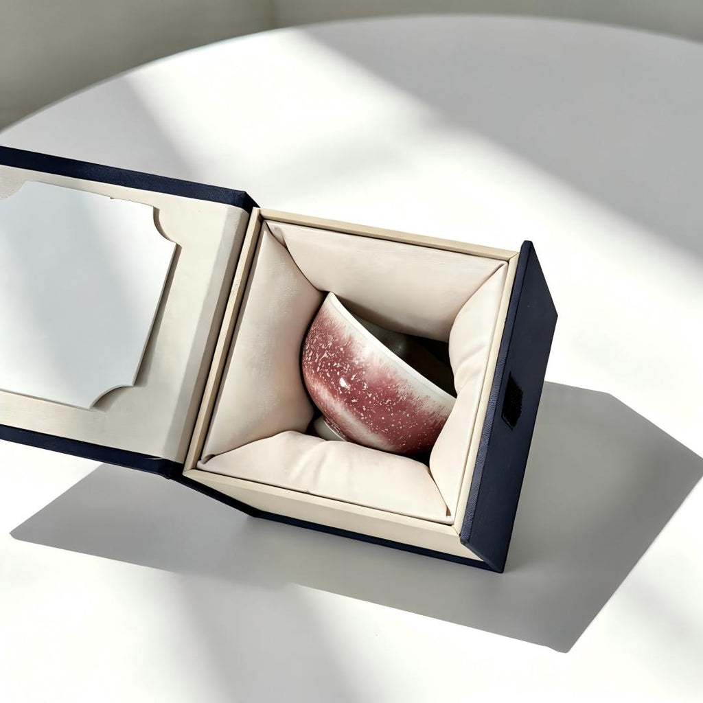 Handmade Pink Glaze Ceramic Tea Cup | Yunnan Kaolin Clay | High-Fired Gift Box Set