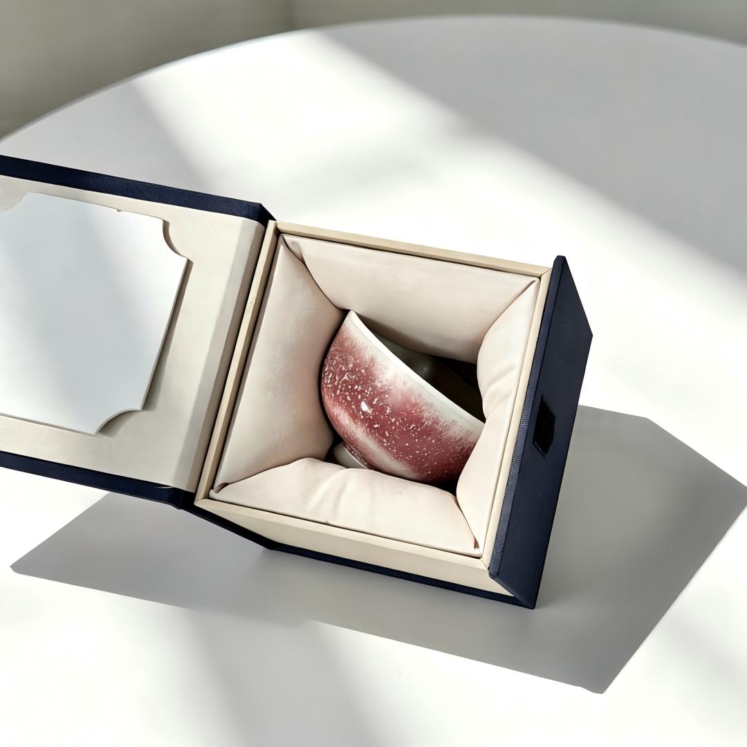 Handmade Pink Glaze Ceramic Tea Cup | Yunnan Kaolin Clay | High-Fired Gift Box Set