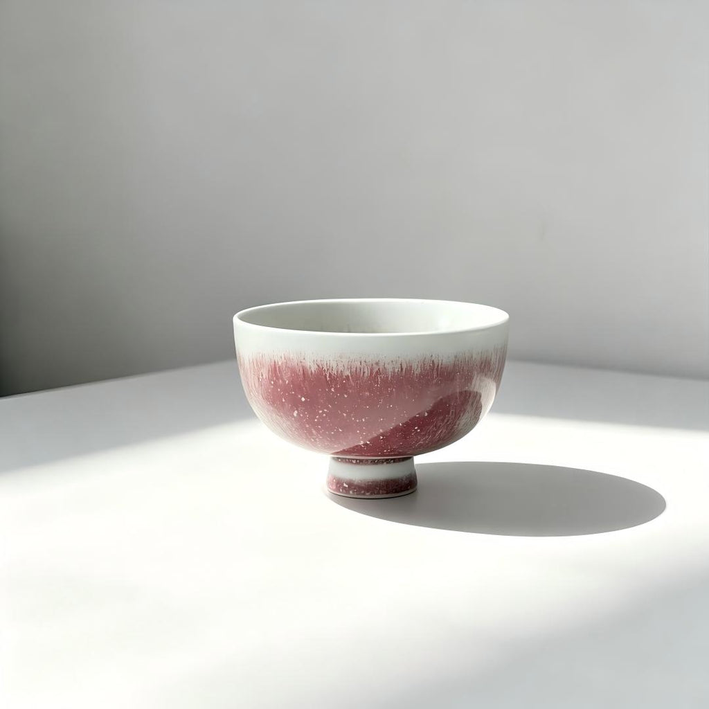 Yunnan Artisan Ceramic Tea Cup | Blush Red Gradient Glaze | 100ml Master Cup Gift Set