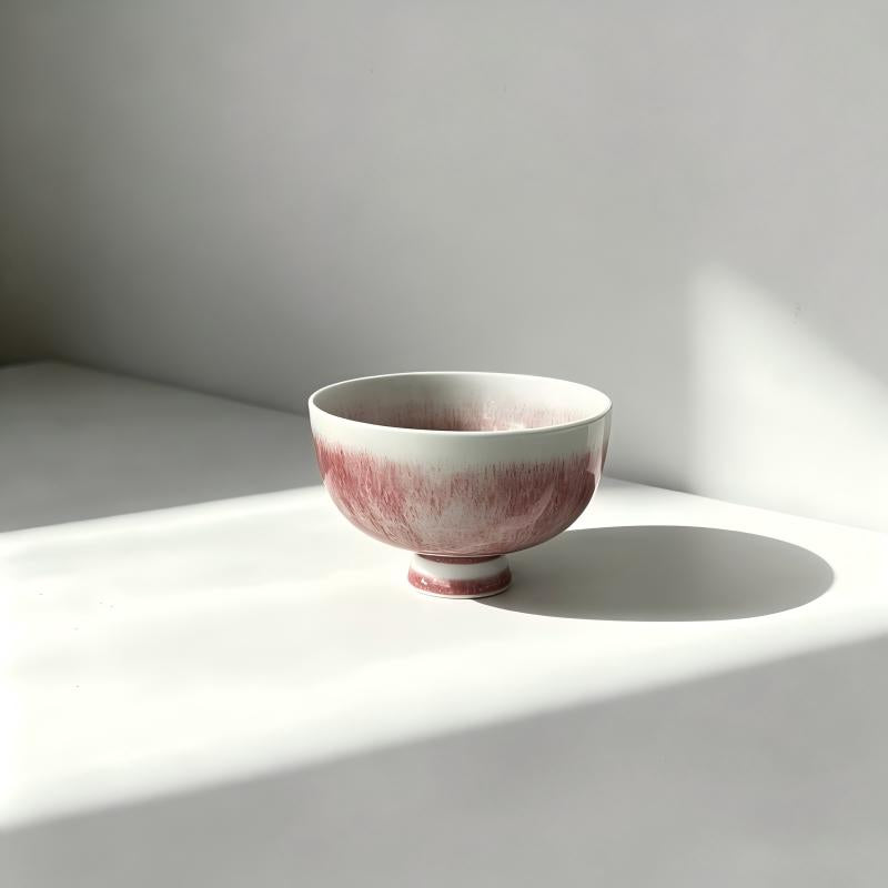 Yunnan Handmade Rose Glaze Tea Cup | High-Fired Kaolin Ceramic | Gift Box Included