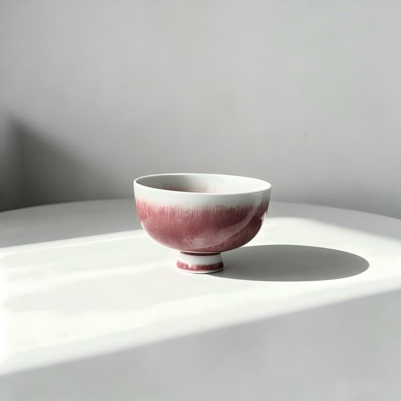 Yunnan Handmade Rose Glaze Tea Cup | High-Fired Kaolin Ceramic | Gift Box Included