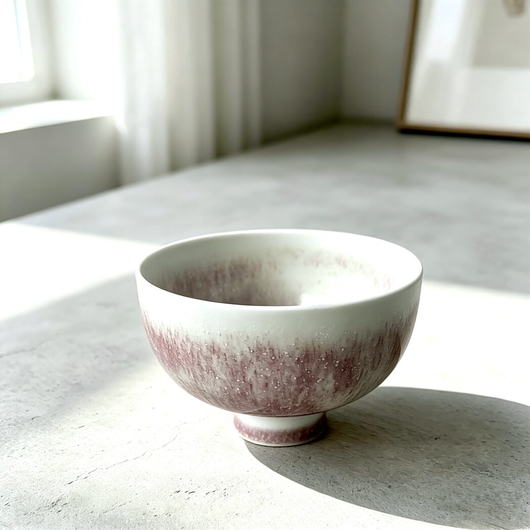 Close-up of handmade Yunnan tea cup glaze details, 1300℃ high-fired, smooth and timeless ceramic surface