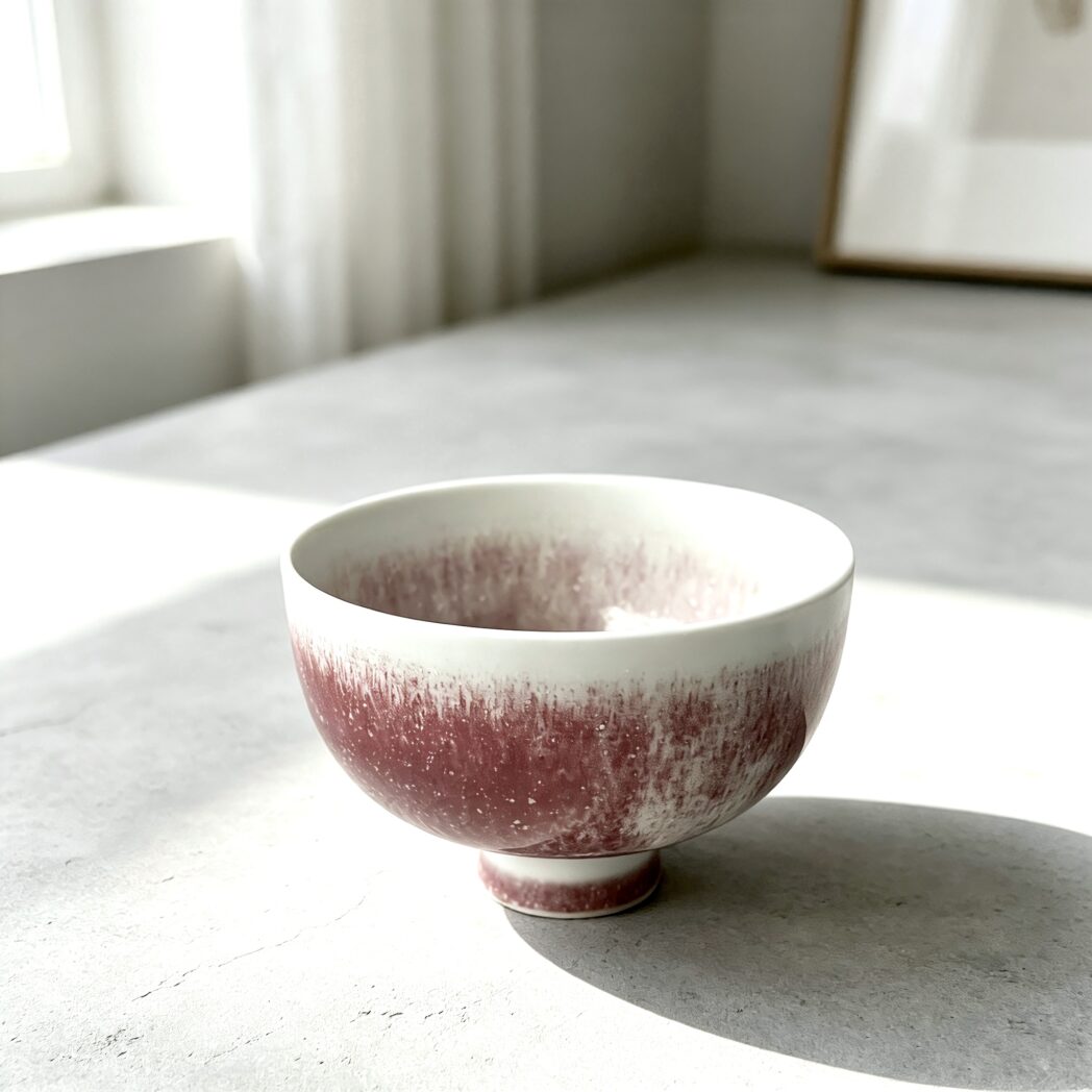 Handmade Yunnan Highland ceramic tea cup full view, 100ml capacity, handcrafted, 1300℃ high-fired timeless glaze